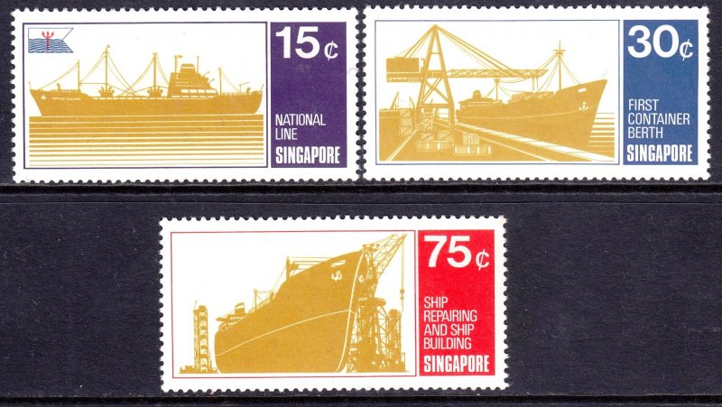 Singapore 1970 Shipping Industry Complete Mint MNH Set SC 126-128