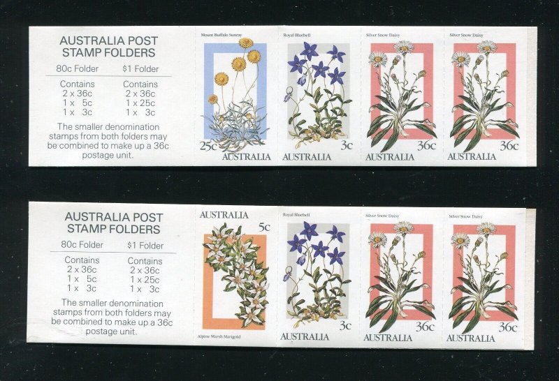 Australia996a, 996b Alpine Flowers Complete Stamp Booklets MNH