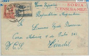 75499 - SPAIN - POSTAL HISTORY - COVER with SORIA  MILITARY CENSOR mark 1937