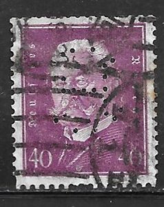 Germany 379: 40pf von Hindenburg, perfin, used, VF