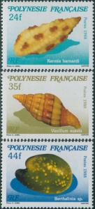 French Polynesia 1988 SG542-544 Sea Shells set MNH