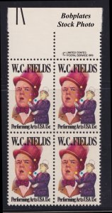 BOBPLATES #1803 WC Fields Zip Block F-VF MintNH ~ See Details for Pos