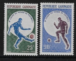 GABON 195-196  MNH SOCCER PLAYER SET 1966