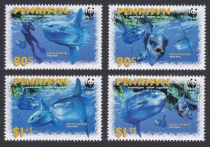 Penrhyn WWF Ocean Sunfish 4v 2003 MNH SC#462-465 SG#541-544 MI#605-608