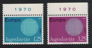 Yugoslavia Sun composed of fibres Europa 2v Margins 1970 MNH SG#1425-1426