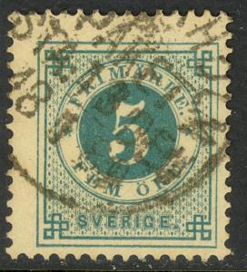 SWEDEN 1886-91 5o Numeral Issue with POST HORN on Back Sc 43 VFU