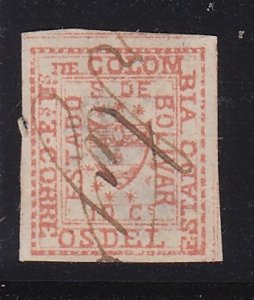 Colombian States Bolivar 1866 10c Red Used. Scott 2