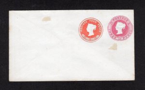 QUEEN VICTORIA (4d + 3d) POSTAL STATIONERY ENVELOPE UNUSED