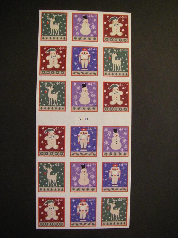 Scott 4432b, 44c Winter Holidays, ATM pane of 18, #V1111, MNH Beauty