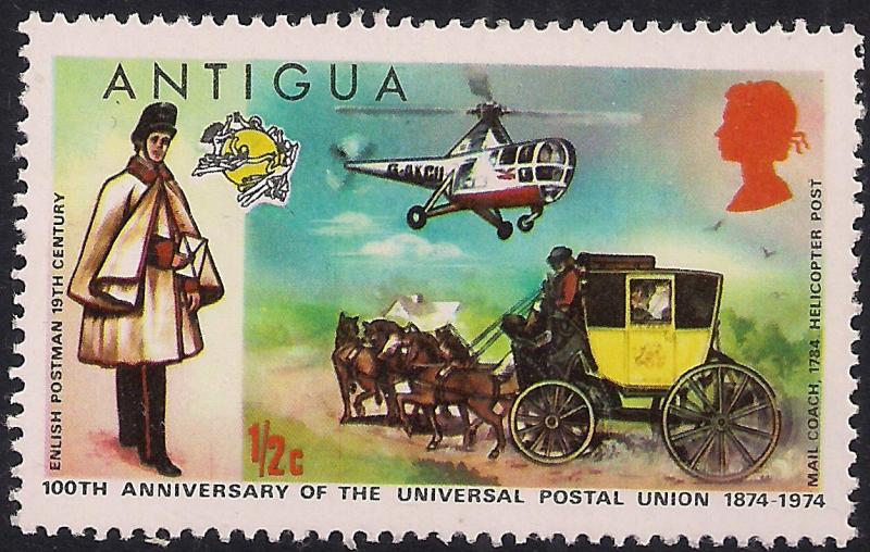 Antigua 1974 QE2 1/2ct Telecom Centenary of UPU MM SG 386  ( H1073 )
