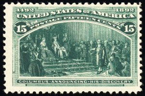 US Stamps # 238 MNH VF Deep Color Post Office Fresh Scott Value $600.00