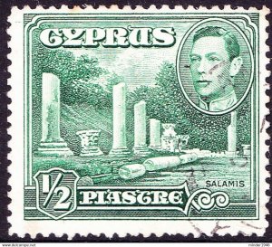 CYPRUS 1938 KGVI ½p Green SG152 Used