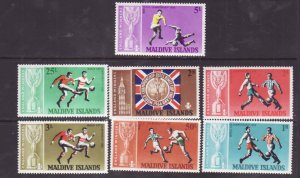 Maldive Is.-Sc#207-13- id11-unused NH set-Sports-Soccer World Cup-1967-