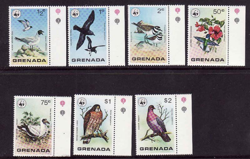 Grenada-Sc#849-55-unused NH WWF set-Birds-1978-