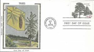 U.S. 1978 SE TENANT Pine Tree Scott #1765 on a Colorano Silk FDC Cachet (TA...