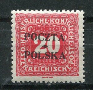 Poland/Austria 1919 Postage due Stamps Overprint POCZTA POLSKA Sc J4 MH p1351s