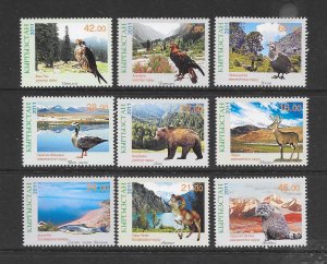 KAZAKHSTAN #379a-i BIRDS & WILDLIFE MNH