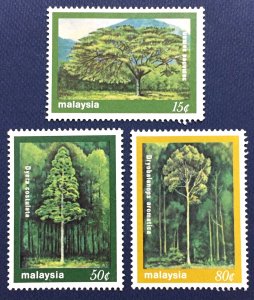 1981 Trees of Malaysia Set of 3V SG#232-234 MH