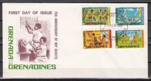 Grenada, Gr., Scott cat. 475-478. 75th Scout Anniversary issue. First day cover.