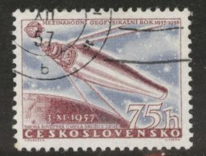 Czechoslovakia Scott 837 used Sputnik satellite 1957 