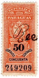 (I.B) Paraguay Revenue : Stamp Duty 50c