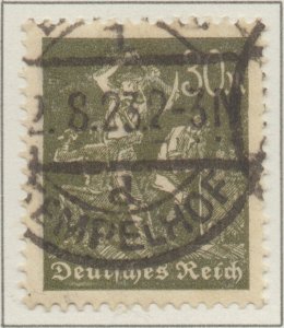Germany Deutsches Reich Miners 30 Mk Mesh Wtmk stamp Mi243 1922