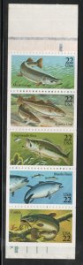 ALLY'S STAMPS US Scott #2209a 22c Fish B/P [5] MNH - F/VF [FP-99a]