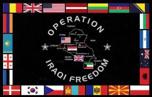 United States 3 Mint Post Cards 2003 Operation Iraqi Freedom  Flags Map Military