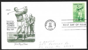 UNITED STATES FDC 18¢ Bobby Jones 1981 Artmaster