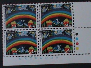 ​KOREA-1980-SC#1230-PHILATELIC WEEK-MAIL ANGELS -MNH IMPRINT BLOCK-VERY FINE