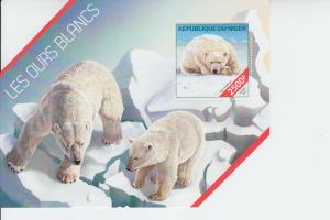 2014 Niger Polar Bears SS (Scott 1454) MNH