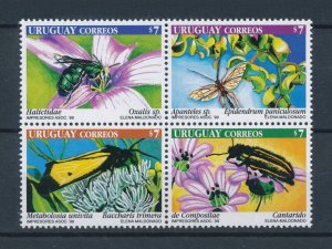 [111235] Uruguay 1999 Insects bees Flora flowers  MNH