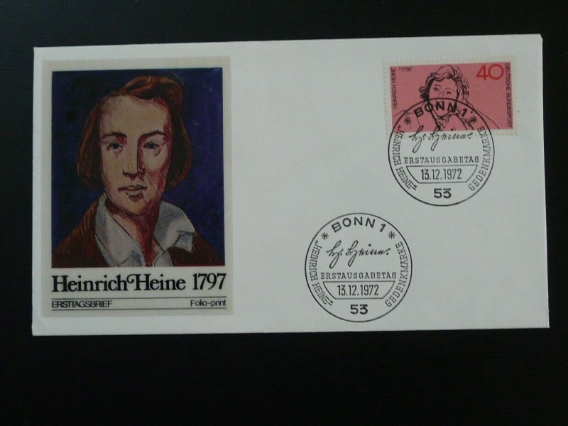 writer Heinrich Heine judaica FDC 1972 Germany 83488