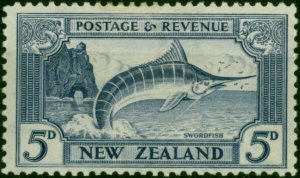 New Zealand 1941 5d Ultramarine SG584b P.12.5 Fine MM