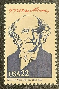 Scott#: 2216h - Martin Van Buren 22c 1986 single stamp MNHOG