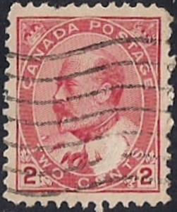 Canada #90 2 cent 1903 King Edward 7, Carmine stamp used XF