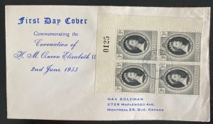 1953 Ascension First Day Cover QE II Queen Elizabeth coronation To Canada