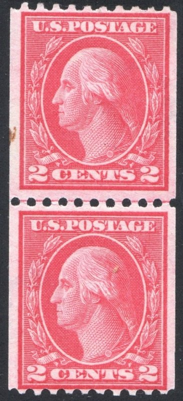 SC#450 2¢ Washington Type III Line Pair (1916) MNH*