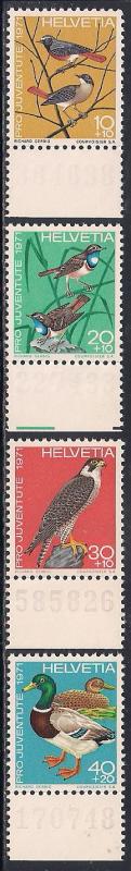 Switzerland B402-B405 MNH - Birds