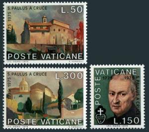 Vatican 585-587 blocks/4,MNH.Michel 672-674. St Paul of the Cross.Chapel.Art..