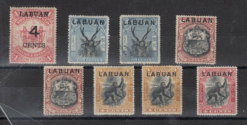 Labuan Early Collection of 8 SG75/113a MH J6759