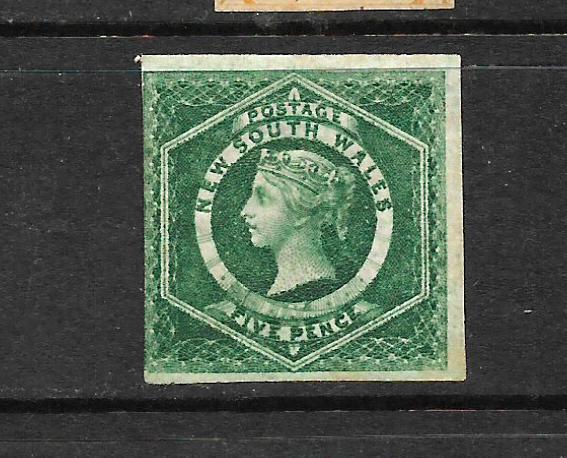 NEW SOUTH WALES 1854-59      5d   QV   FU    IMPERF   SG 88