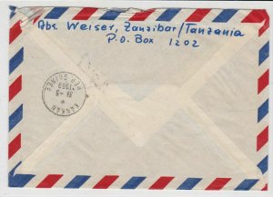 kenya uganda tanzania 1969 various ships air mail stamps cover ref 20670