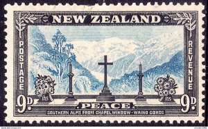 NEW ZEALAND 1946 QEII 9d Blue & Black SG676 MH