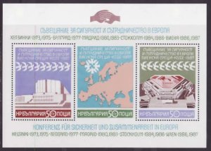 Bulgaria-Sc#3298-unused NH sheet-Maps-European security-1987-