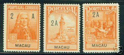 Macau Macao stamp set Scott RA1-3 MH* CV$9.75