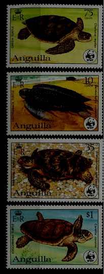 Anguilla 537-40 MNH WWF-83/Turtles SCV56.75