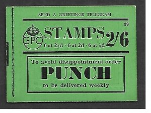 BD15 2/6 GPO GVI booklet - Edition 38 All panes upright UNMOUNTED MINT/MNH 