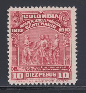 Colombia Sc 338 MNH. 1910 10p claret Independence Centenary, top value to set