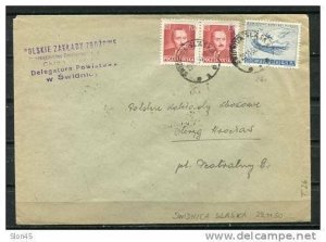 Poland Cover 1950 Cancel ( Swidnica Slaska 29.11.50) Overprint Groszy T26